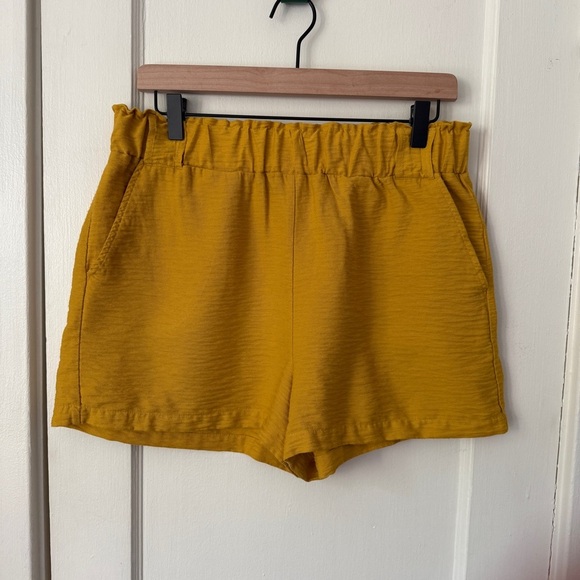Hem & Thread Pants - Hem & Thread Mustard Yellow High Waist Shorts Size L